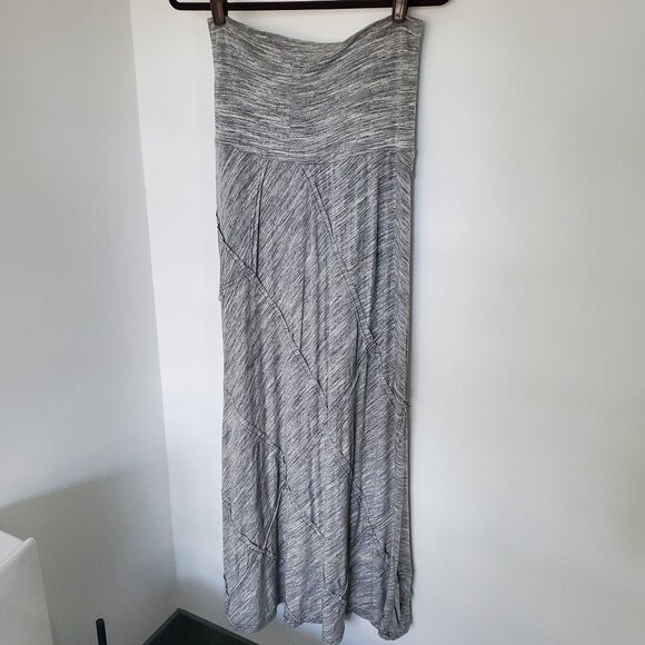 Nine 1 Eight Women's Grey & White Maxi Skirt / Dress with Criss Cross Pattern  L - Picture 1 of 4